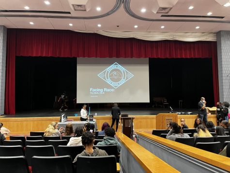 Students begin to gather with representatives and organizations to watch the beginning presentation inside of Canton High School. Allen DuBois Little Theatre. Jun, 8, 2022. 