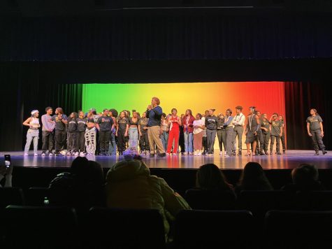 All student performers join together on the stage to thank the audience at the conclusion of Black Through the Centuries. February 15, 2023.