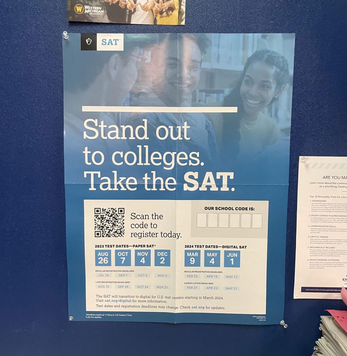 A College Board poster displayed in the Salem Counseling Office. January 22, 2024.