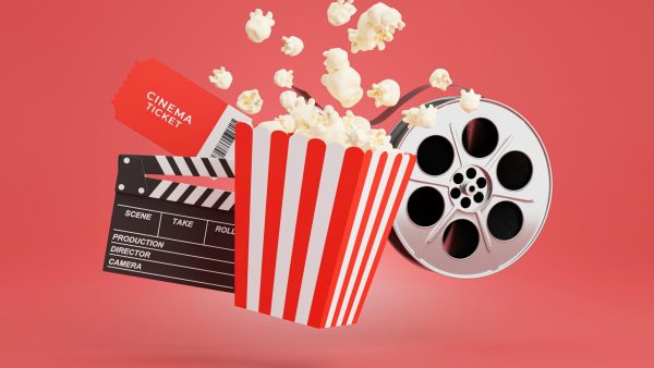 “3d render of popcorn with cinema time,” ©KWstudio- stock.adobe.com, Licensed Jan. 7, 2025.